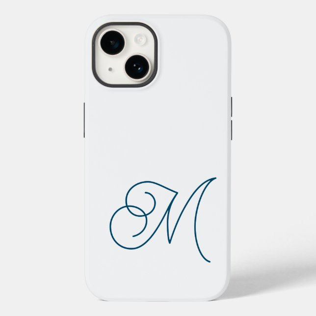 Monogrammed Classical Script Plain Initial Case-Mate iPhone Case (Back)