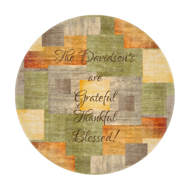 Monogrammed Color Block Cutting Board (Front)
