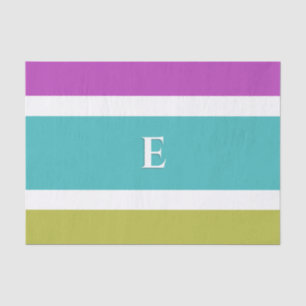 Monogrammed Color Block Modern Abstract Striped Tissue Paper
