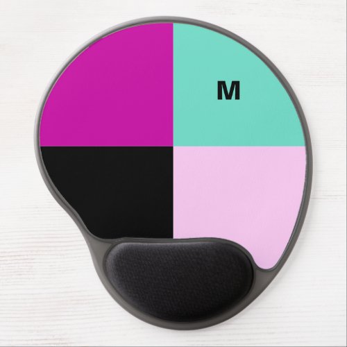 Monogrammed Color Block Modern Abstract Stylish Gel Mouse Pad