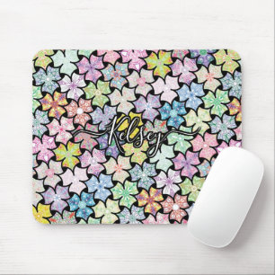 Monogrammed Colorful Boho Mandala Pattern Add Name Mouse Pad