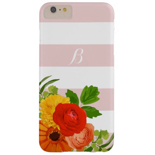 Monogrammed Colorful Flowers Barely There iPhone 6 Plus Case