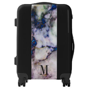 Monogrammed Colorful Marble Luggage
