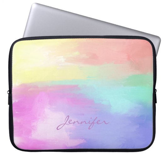 Monogrammed Colorful Oil Paint Brush Strokes