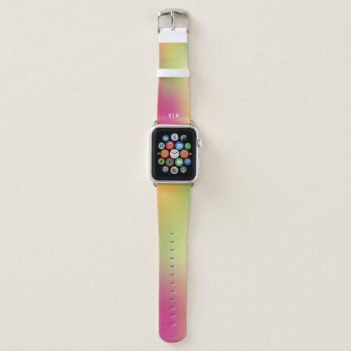 Monogrammed Colorful Yellow Pink Purple Ombr Apple Watch Band