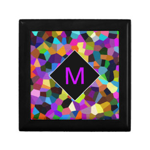 Monogrammed Confetti in Jewel Tones Jewelry Box