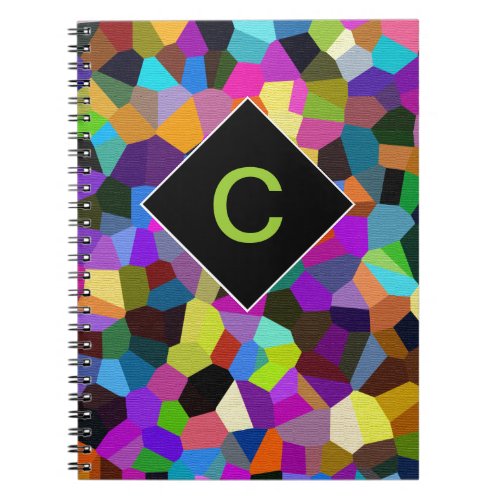 Monogrammed Confetti in Jewel Tones Notebook