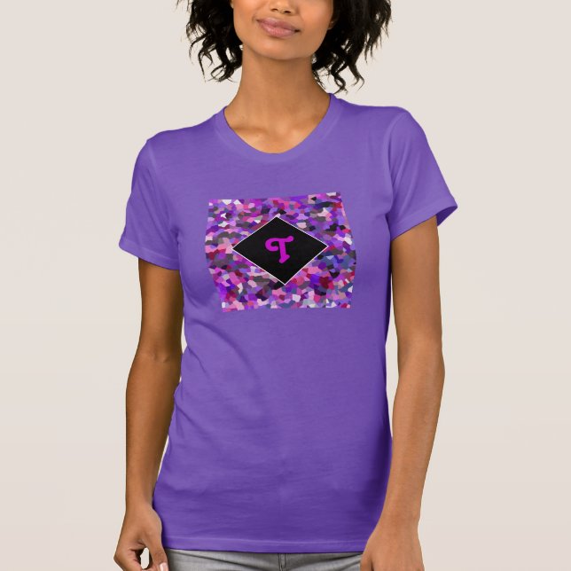 Monogrammed Confetti Purple T-Shirt (Front)