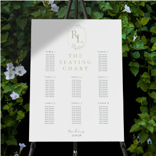 Monogrammed Contemporary 8 Table Wedding Foam Board