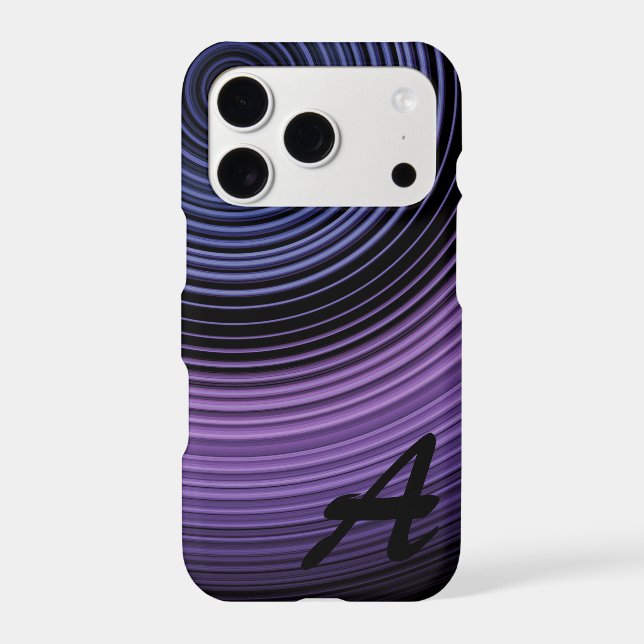Monogrammed Contemporary Blue Abstract Pattern Iphone Case (Back)
