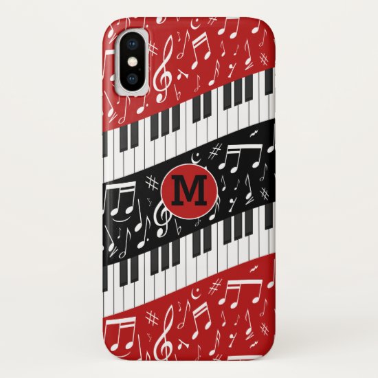 Monogrammed Contemporary curved Music iPhone XS Case