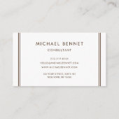 Monogrammed Copper Brown Metallic Foil Consultant Business Card (Back)