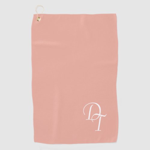 Monogrammed _  Coral Pink Golf Towel