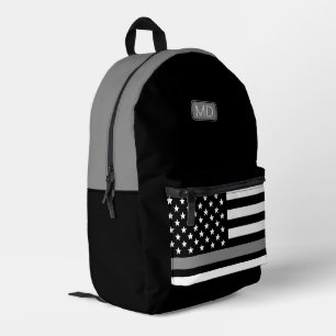 Monogrammed Correctional Officer Thin Silver Line Printed Backpack