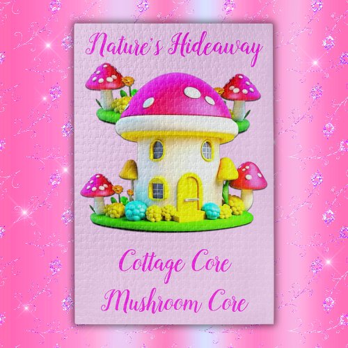 Monogrammed Cottage Core Natures Hideaway  Jigsaw Puzzle