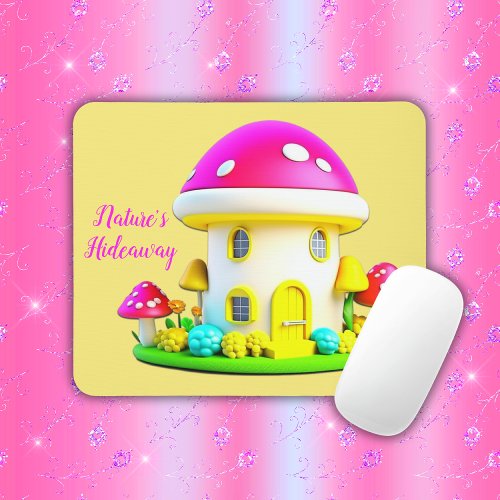 Monogrammed Cottage Core Natures Hideaway  Mouse Pad