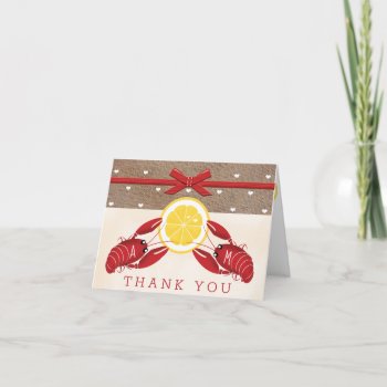 Monogrammed Crawfish Boil Wedding Shower Thank You by OccasionInvitations at Zazzle