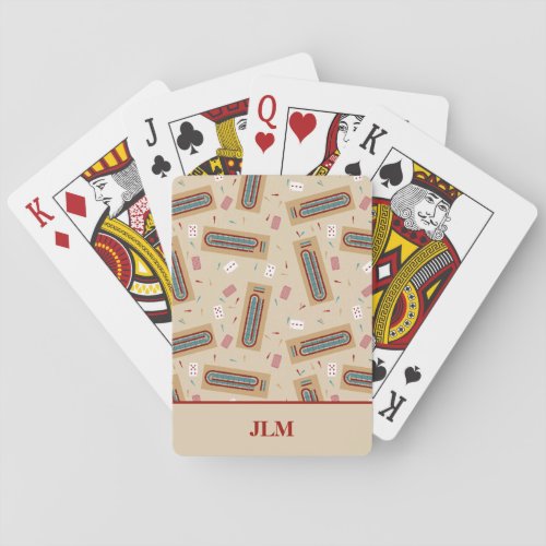 Monogrammed Cribbage Game Themed Bicycle Playing C Poker Cards