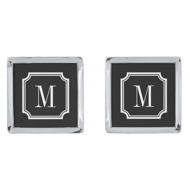 Monogrammed cufflinks for groom and groomsmen (Front)