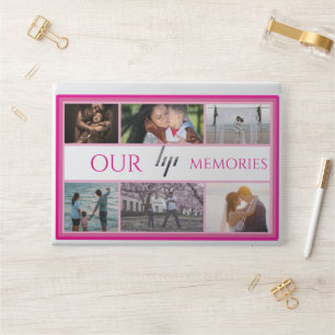 Monogrammed custom collage photos pink laptop skin