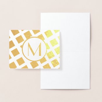 Monogrammed Custom Initial Foil Note Card by BiskerVille at Zazzle