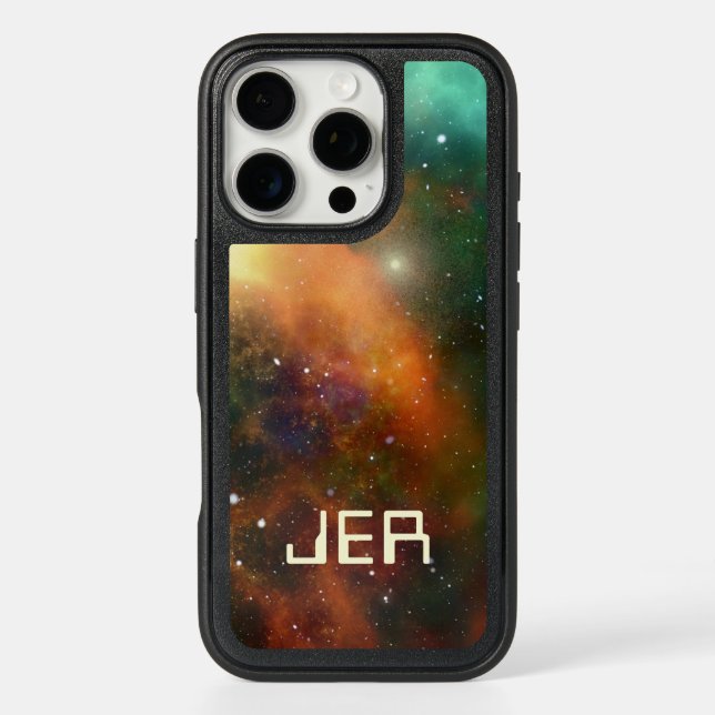 Monogrammed Custom Space Cosmic Cosmos Galaxy Otterbox iPhone Case (Back)