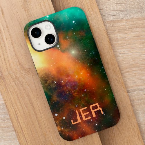 Monogrammed Custom Space Cosmic Galaxy Cosmos Case_Mate iPhone 14 Case