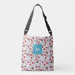 Monogrammed Cute Medical Pattern Nurse Crossbody Bag