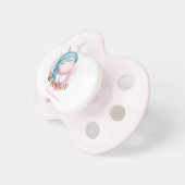 Monogrammed Cute Watercolor Smiling Unicorn Pacifier (Front Right)
