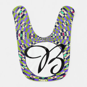Monogrammed Daisy Kaleidoscope Bib