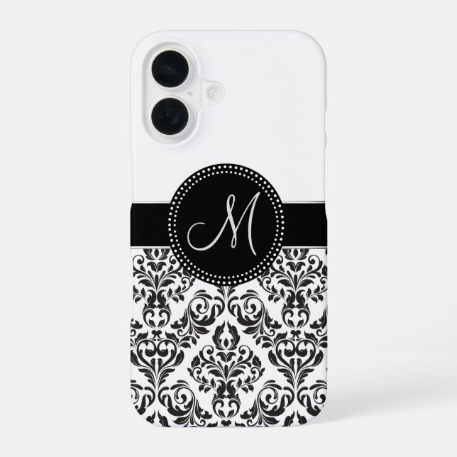 Monogrammed Damask Iphone Case (Back)