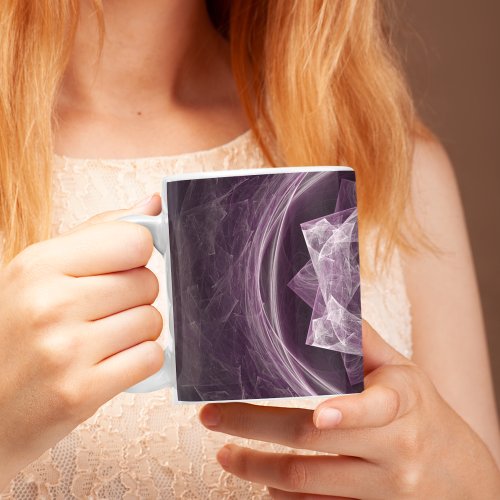 Monogrammed Dark Purple Star Fractal Coffee Mug