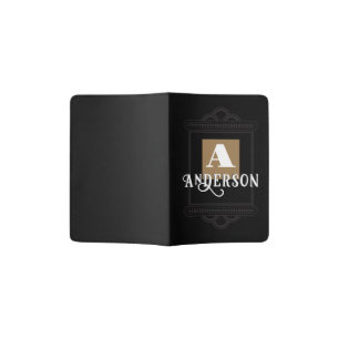 Monogrammed Deco Bold Initial Passport Holder