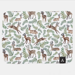 Monogrammed Deer Swaddle Blanket