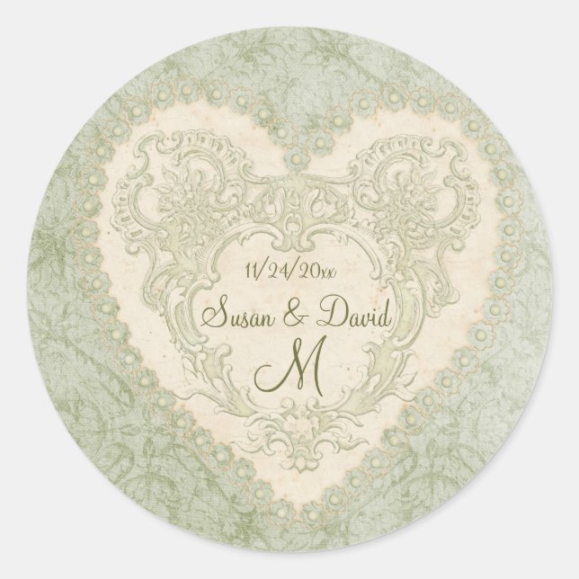 Monogrammed Delight Classic Round Sticker (Front)