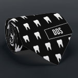 Monogrammed Dental Black White Tooth Neck Tie<br><div class="desc">You,  your staff,  and your clients are going to love this. Personalize this with your three letter monogram or your medical accreditation. A striking black and white molar tooth pattern is  perfect for your dentist or orthodontist office.</div>