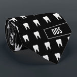 Monogrammed Dental Black White Tooth Neck Tie<br><div class="desc">You,  your staff,  and your clients are going to love this. Personalize this with your three letter monogram or your medical accreditation. A striking black and white molar tooth pattern is  perfect for your dentist or orthodontist office.</div>