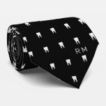 Monogrammed Dentist Orthodontist Tooth Pattern Neck Tie at Zazzle