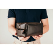 Monogrammed Dopp Kit Leather Toiletry Bag (Front Right)