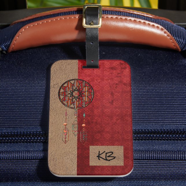 Monogrammed Dreamcatcher Luggage Tag (Front Insitu 2)