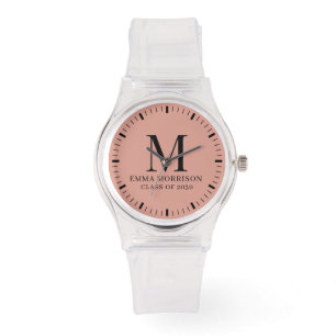 Monogrammed Dusty Rose Women's Watch