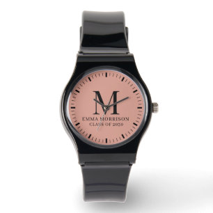 Monogrammed Dusty Rose Women's Watch