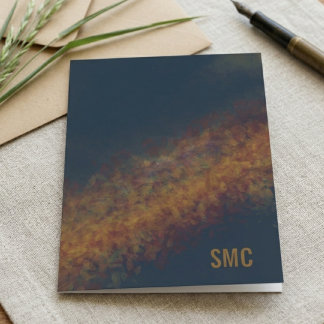 Monogrammed Earth Tone Geode Blank Notecard
