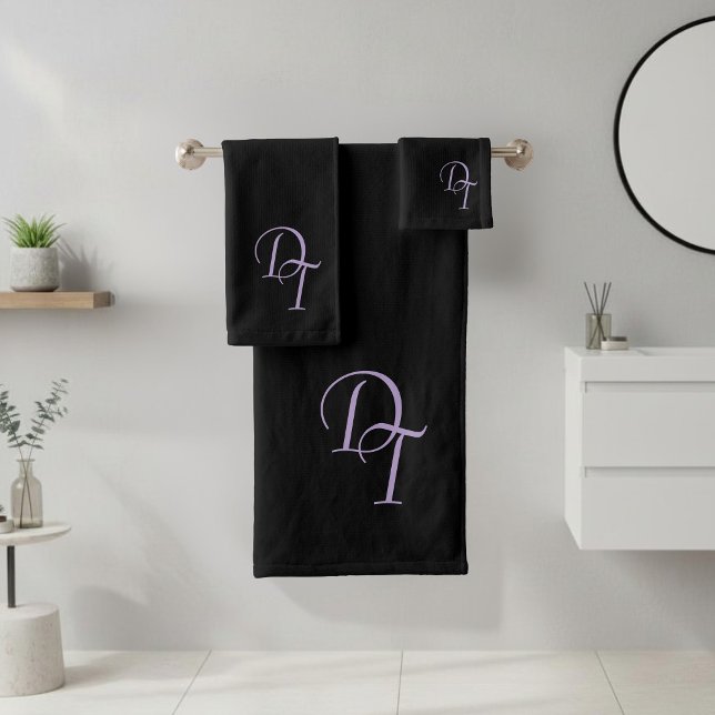 Monogrammed  eggplant color bath towel set (Creator Uploaded)