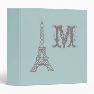 Monogrammed Eiffel Tower Binder Gift