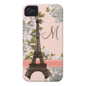 Monogrammed Eiffel Tower iPhone 4 Case Mate Barely (Back)