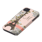 Monogrammed Eiffel Tower iPhone 4 Case Mate Barely (Bottom)