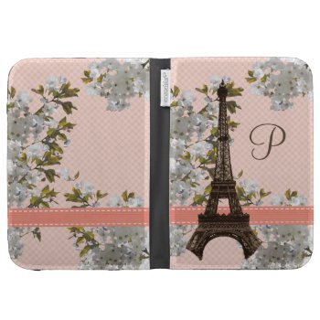 Monogrammed Eiffel Tower Kindle 3 Folio Case Cover by cutecases at Zazzle