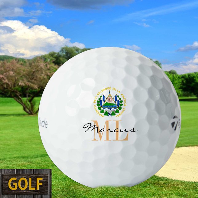 Monogrammed El Salvador Flag, Emblem Golf Balls (Creator Uploaded)