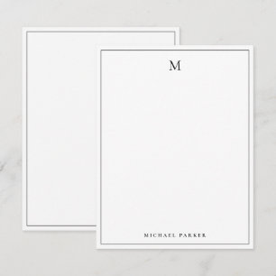 Monogrammed Elegant Black and white Professional  Thank You Card